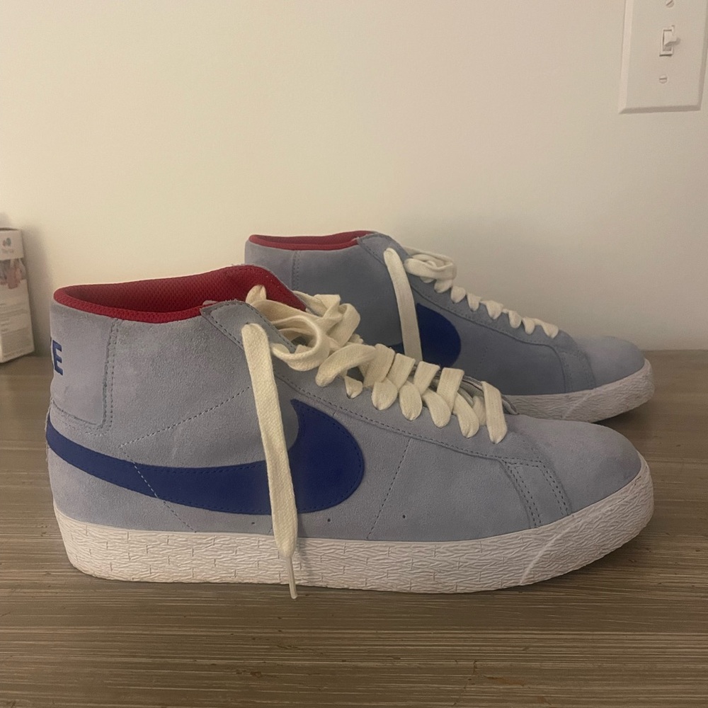 2009 Nike Dunk Blazer SB Chicago Unc Ice Blue Royal White Red